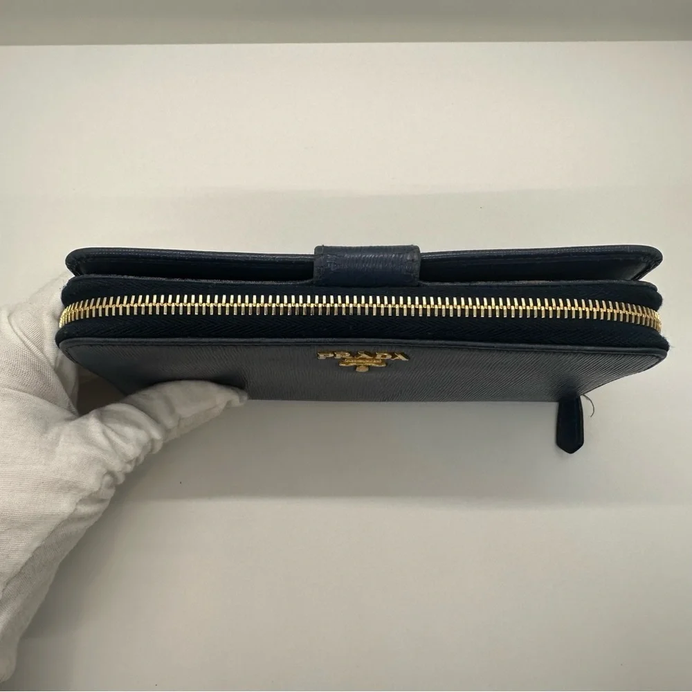 Prada | Vitello Move Saffiano Leather Gold Hardware Long Continental Wallet